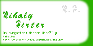 mihaly hirter business card